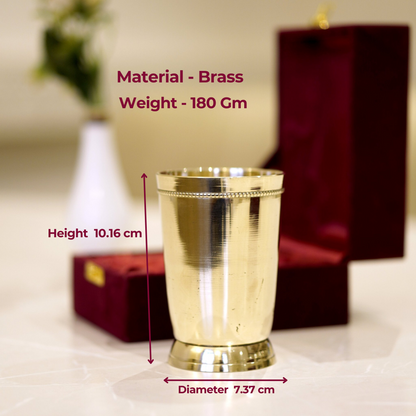 Brass Plain Glass with Velvet Box