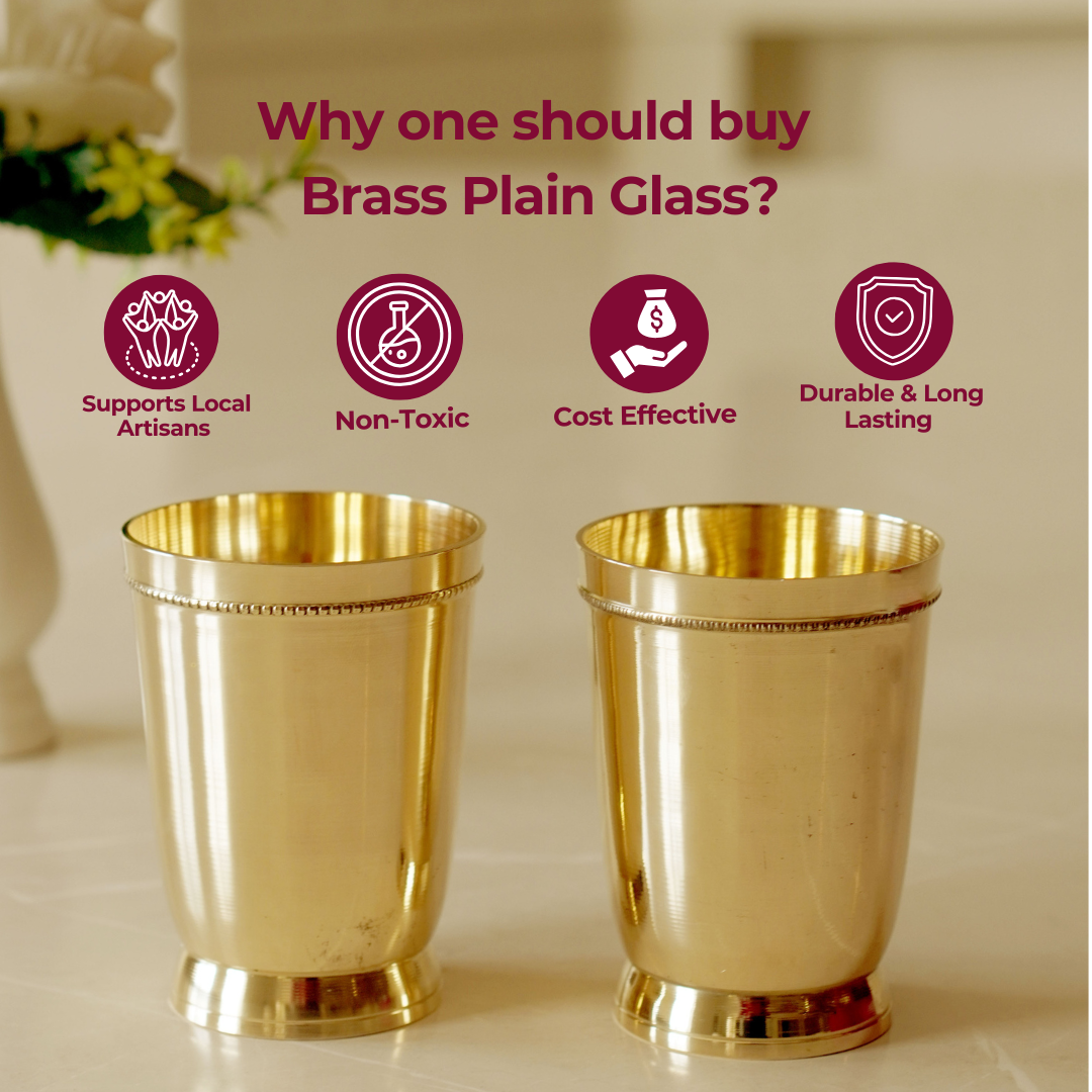 Brass Plain Glass with Velvet Box