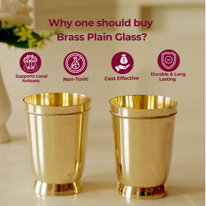 Brass Plain Glass with Velvet Box