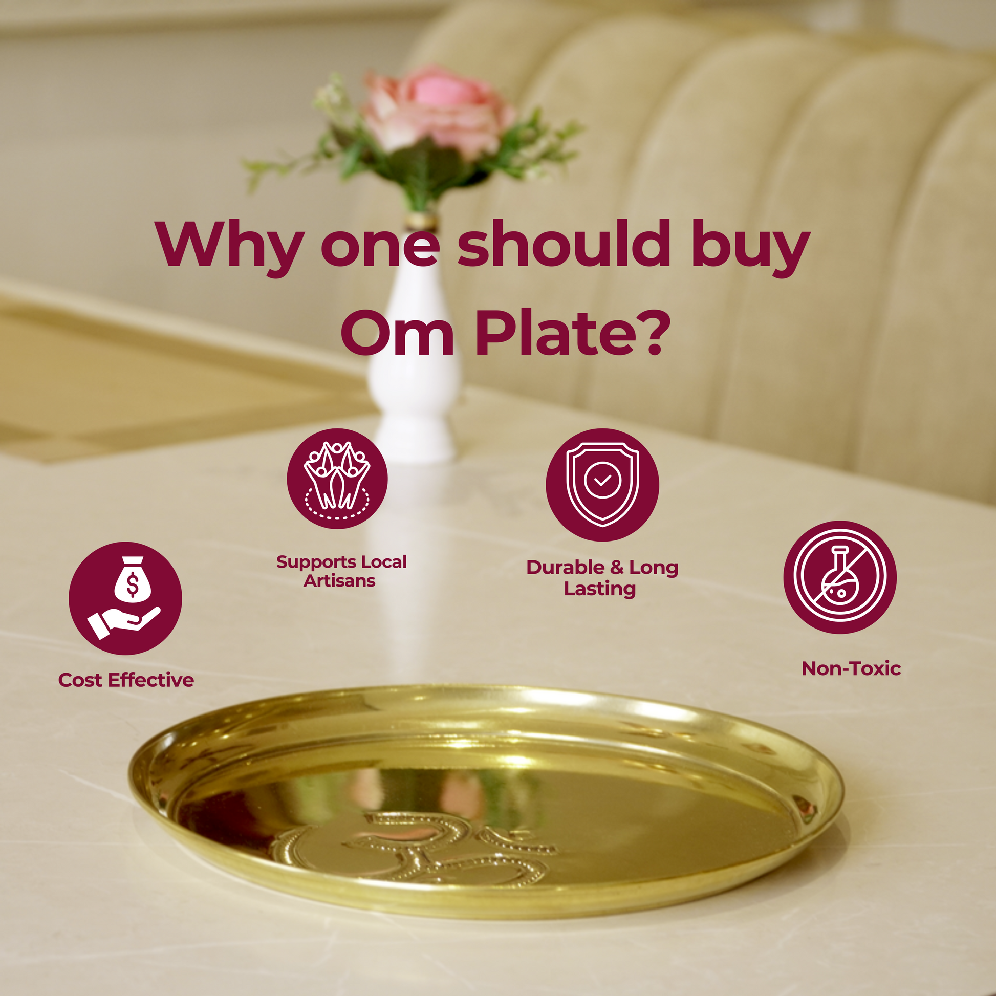 Brass Pooja Om Plate
