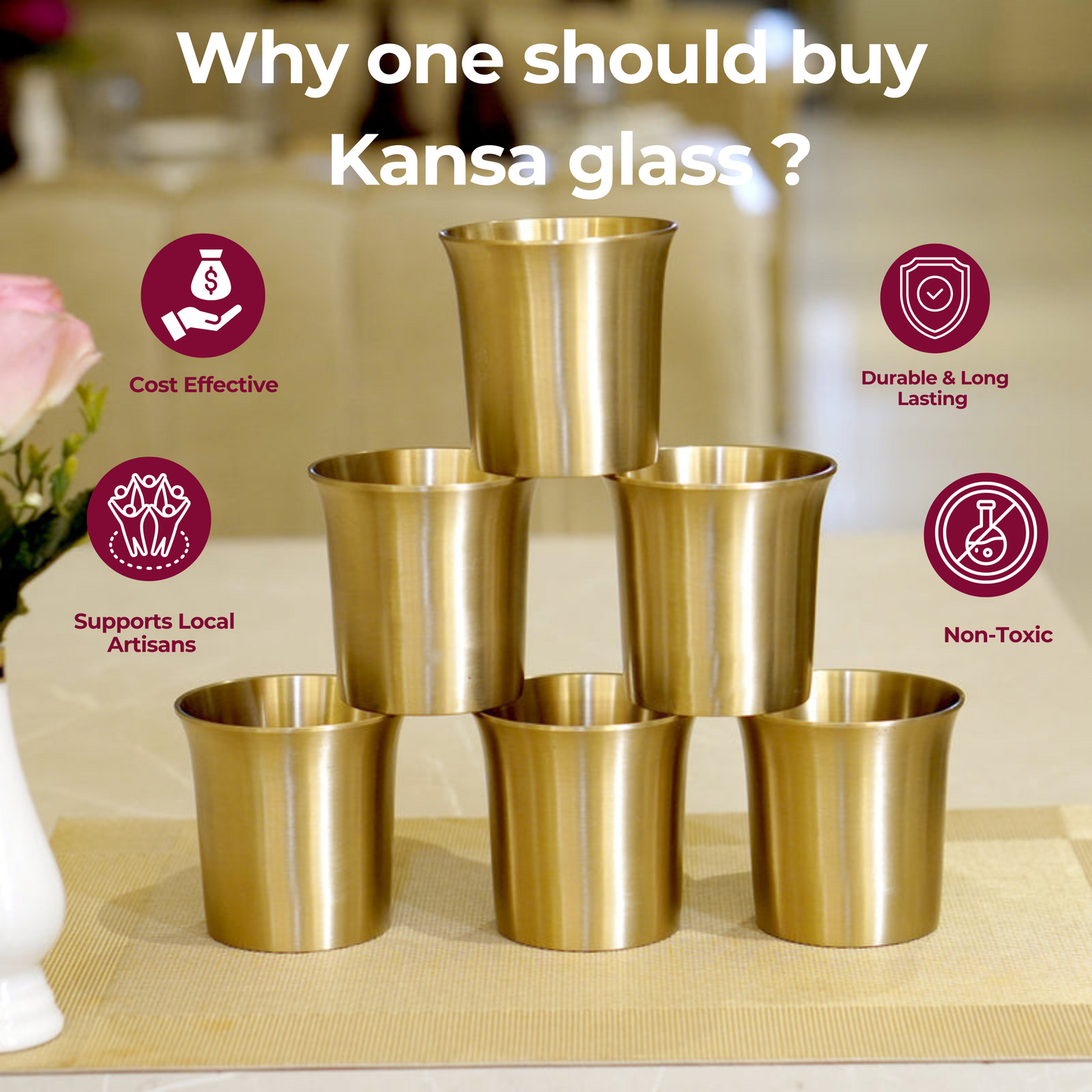 Bronze / Kansa Glasses in Glossy Finish and matte finish