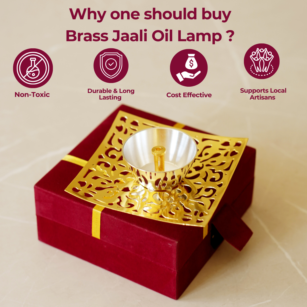 Brass Jaali Oil Lamp [Deepak]