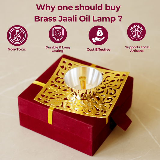 Brass Jaali Oil Lamp [Deepak]