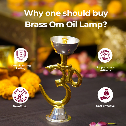 Brass Om Oil Lamp [Deepak]