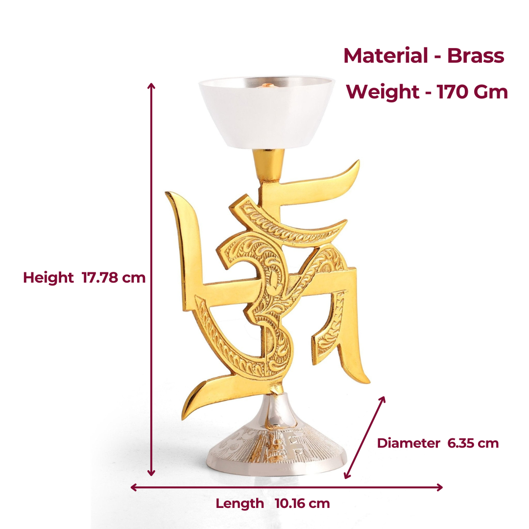Brass Swastik Oil Lamp [Deepak]