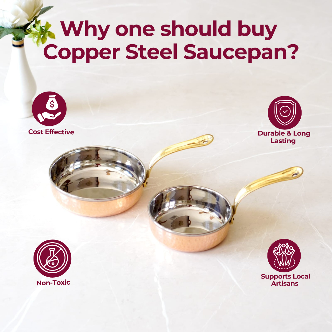 Brass Globe's Copper Steel Saucepan with Tincoated