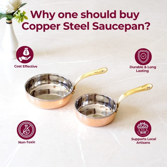 Brass Globe's Copper Steel Saucepan with Tincoated