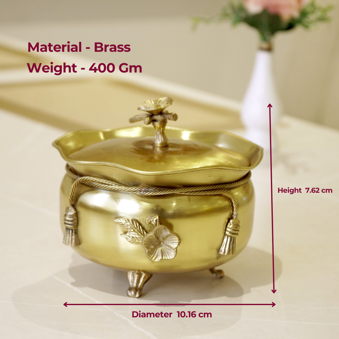 Brass Antique Tie Bowl with Lid