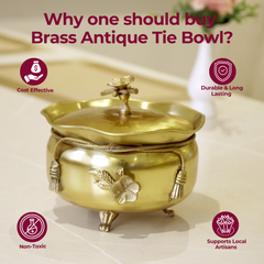 Brass Antique Tie Bowl with Lid
