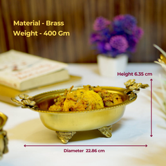 Brass Antique Snack Bowl with Flower Design