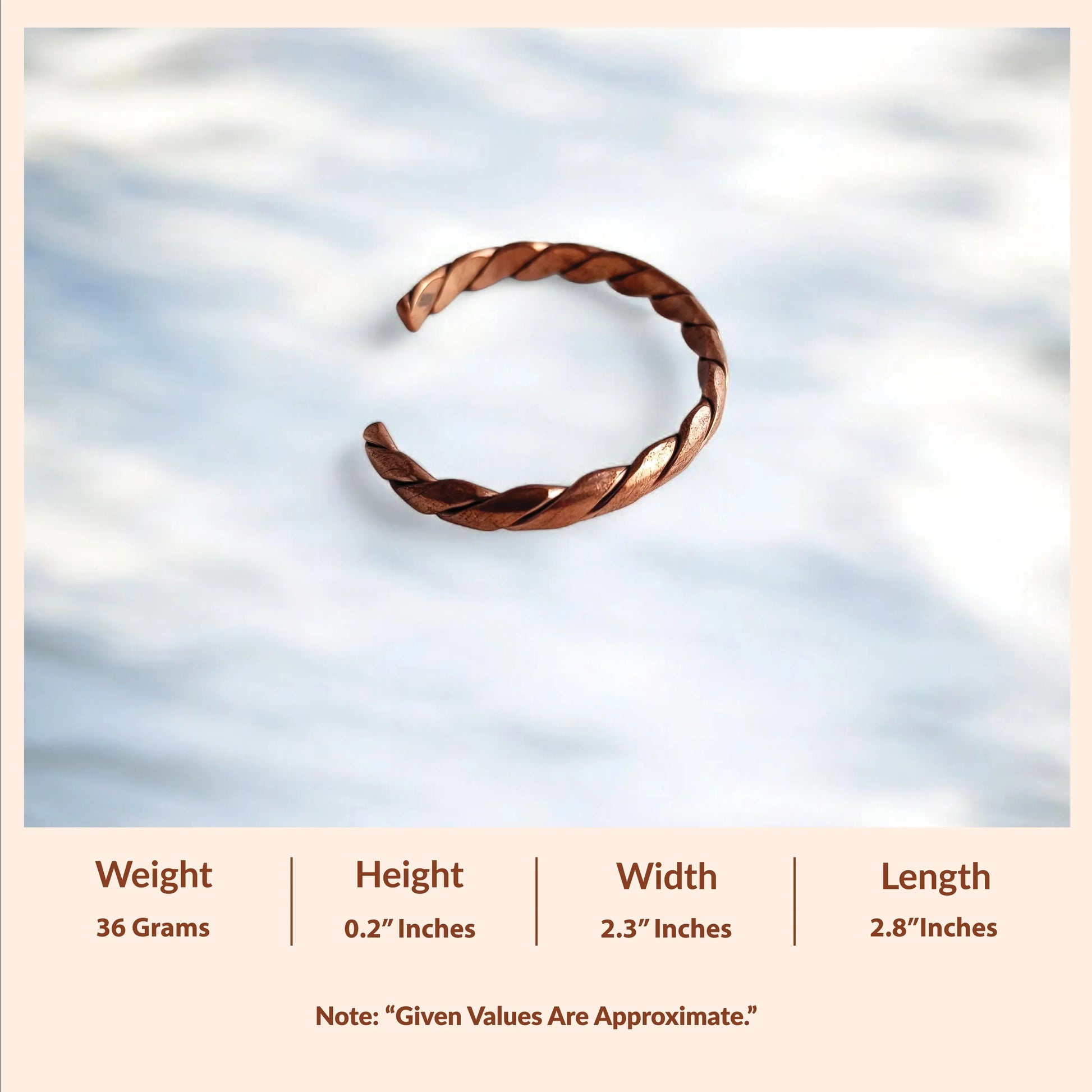 Pure Copper Bangle with Magnet Handcrafted Bangle