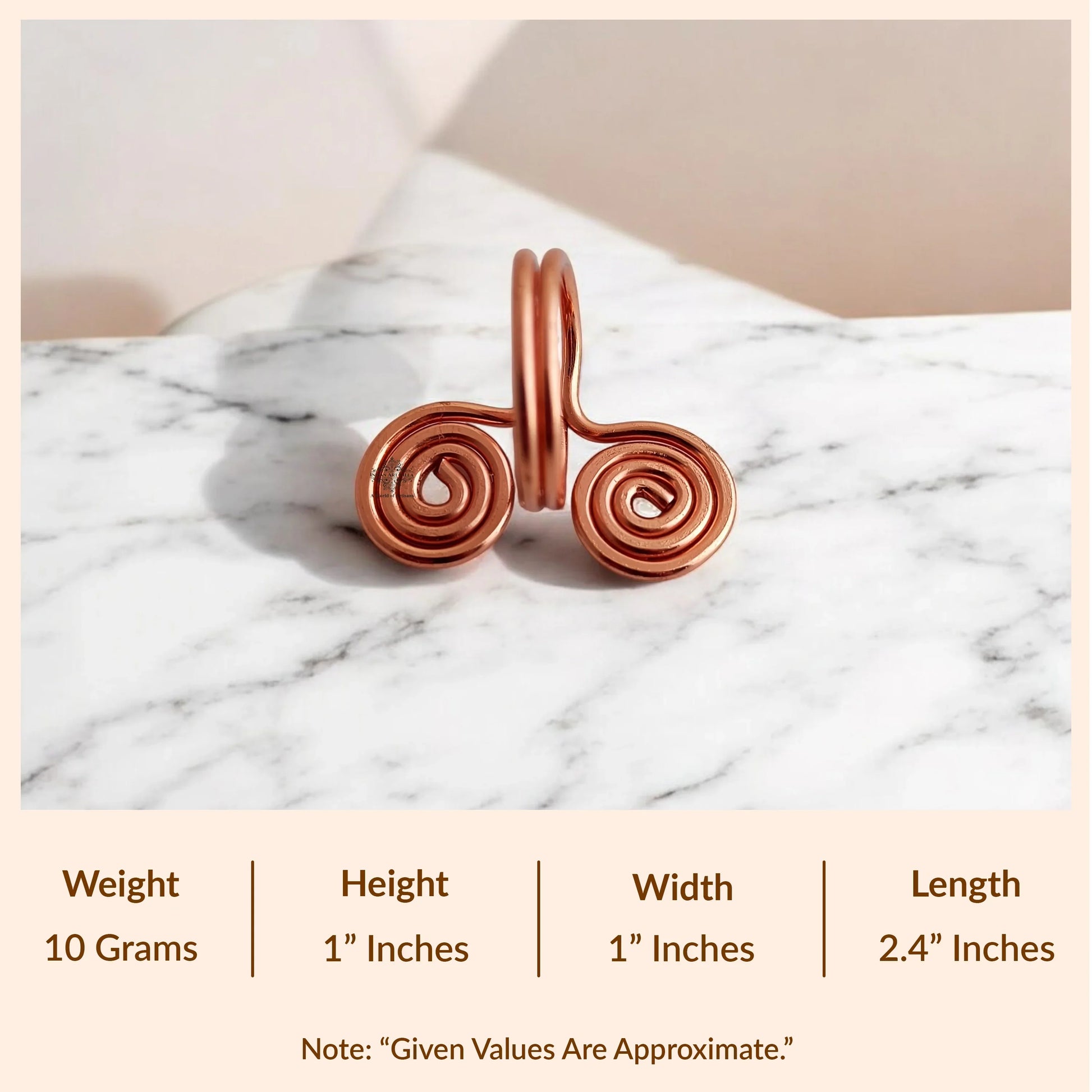 Pure Copper Spiral Ring Adjustable Unisex Fashion Ring