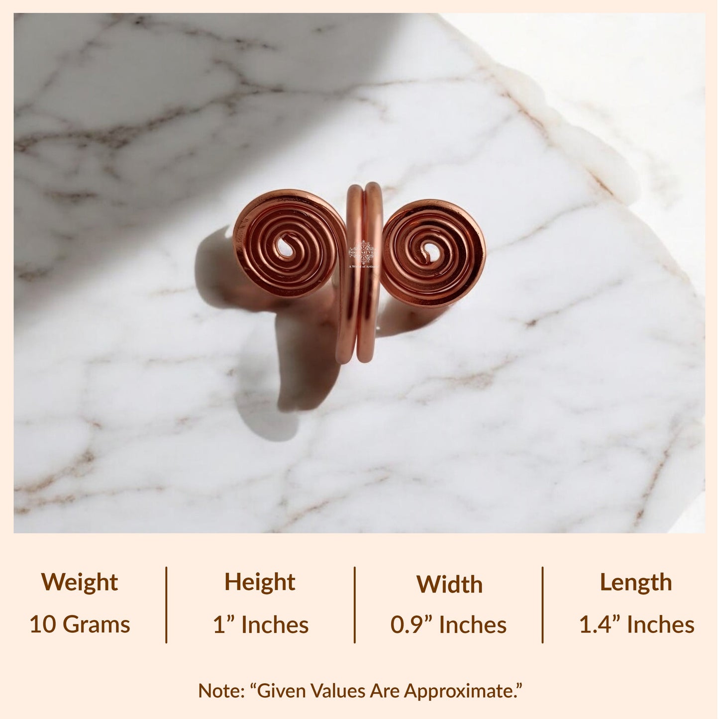 Pure Copper Spiral Ring Adjustable Unisex Fashion Ring