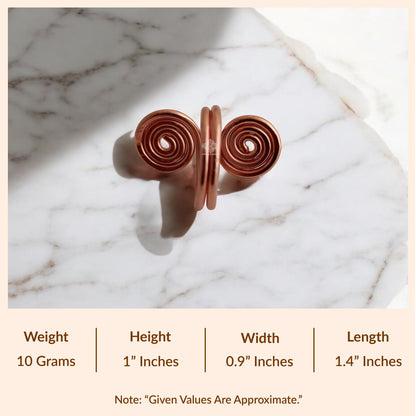 Pure Copper Spiral Ring Adjustable Unisex Fashion Ring