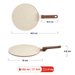 Vinod Ceravit Dosa Tawa - Desert Rose