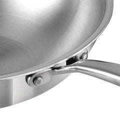 Vinod Platinum Triply Stainless Steel Wok - 26 cm (Induction Friendly)