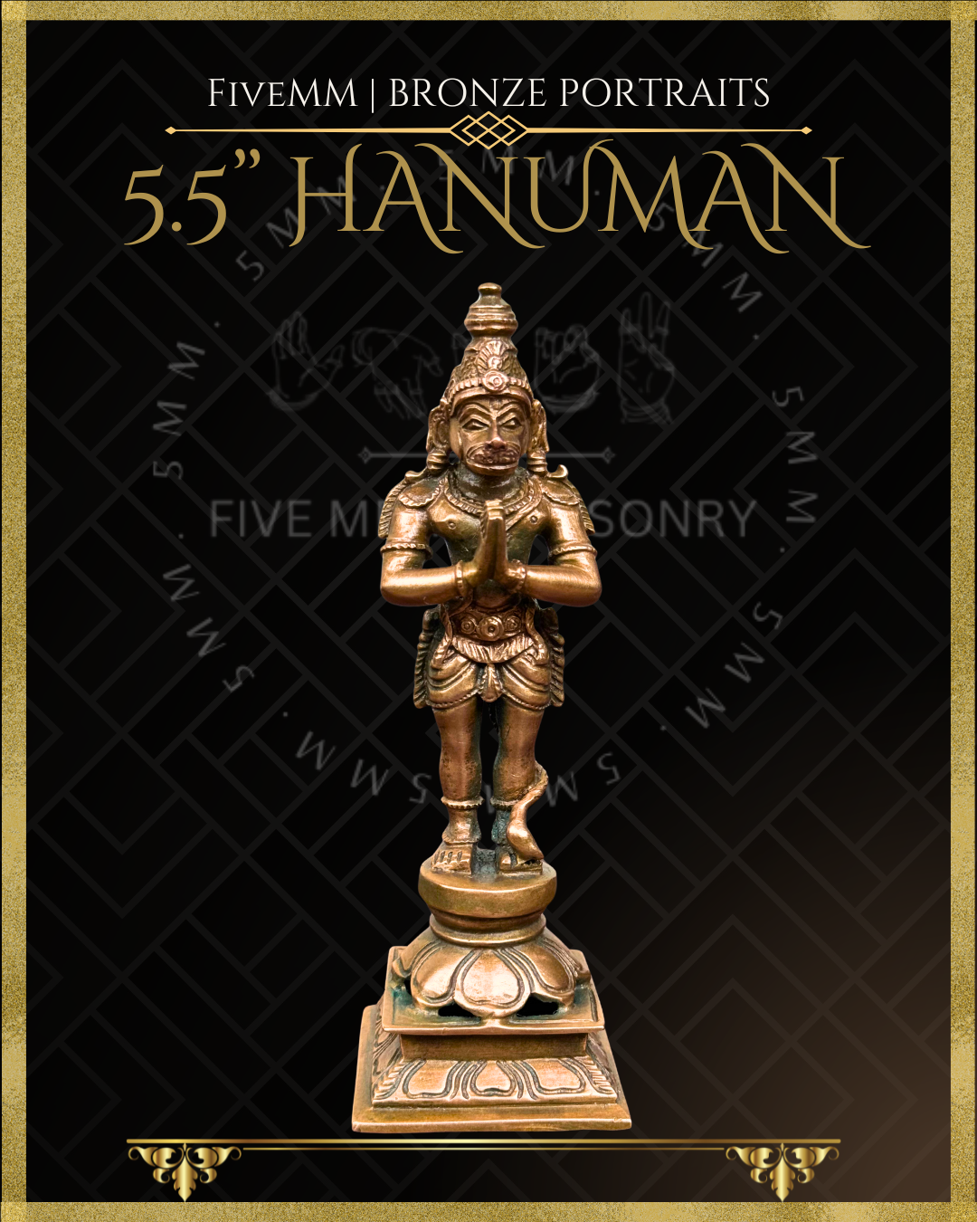 Hanuman Panchaloha Bronze Icon - 5.5"