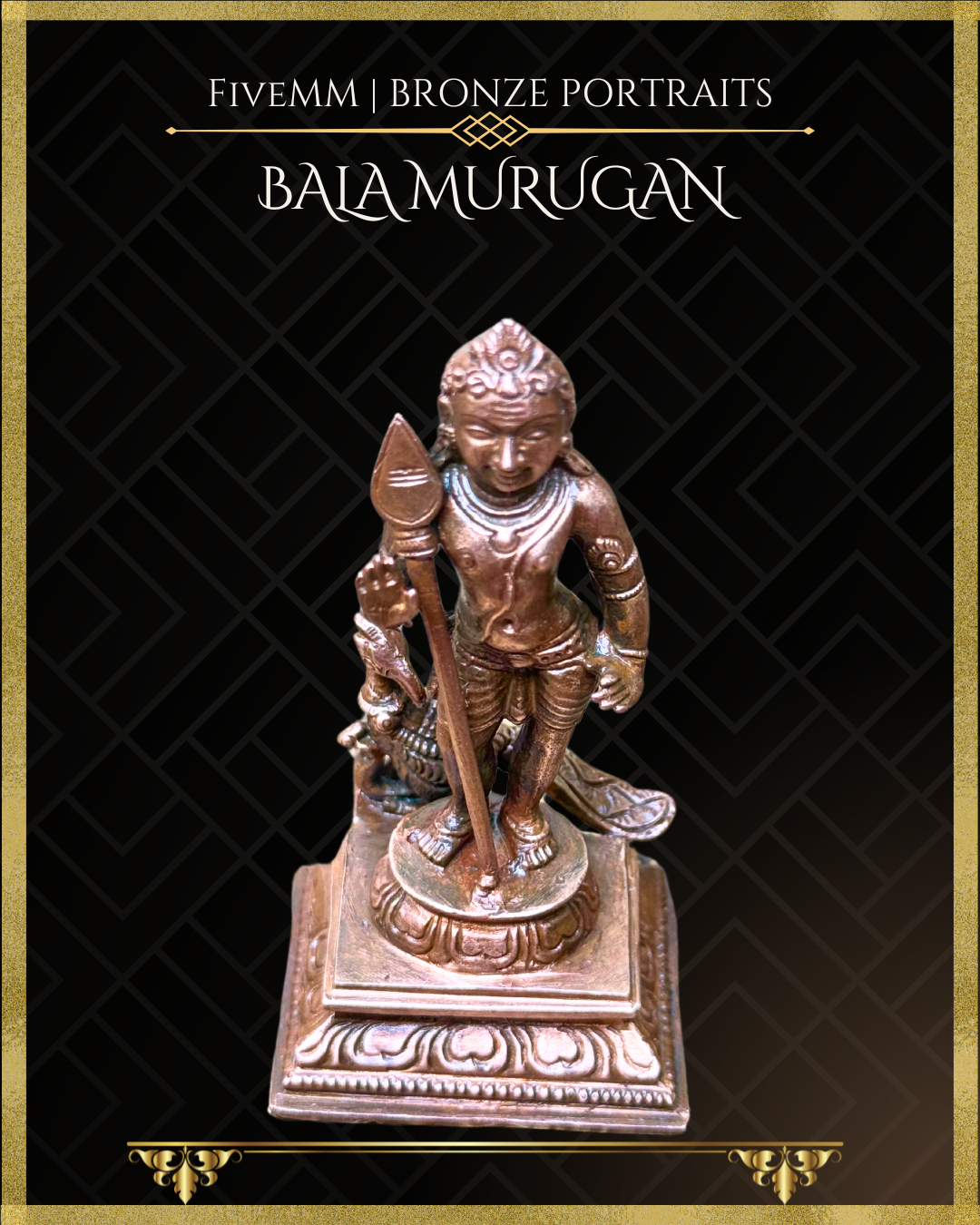 Bala Murugan Panchaloha Bronze Icon - 3"