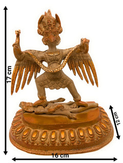 Handcrafted Brass Garuda Vahana Idol – Vishnu Vahana Suparna Pakshiraja Statue for Pooja, Home Temple & Decor, Gold, 7 Inch, 1 Piece