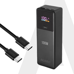 AGARO Impulse Power Bank 20000 mAh 100W 3-in-1 Power Bank with 100W PD & 33W QC Output, Fast Charge up to 3 Devices simultaneously, Compatible with Laptop, Mobile, Tablet, iPad, Smartwatch, Earbuds-1