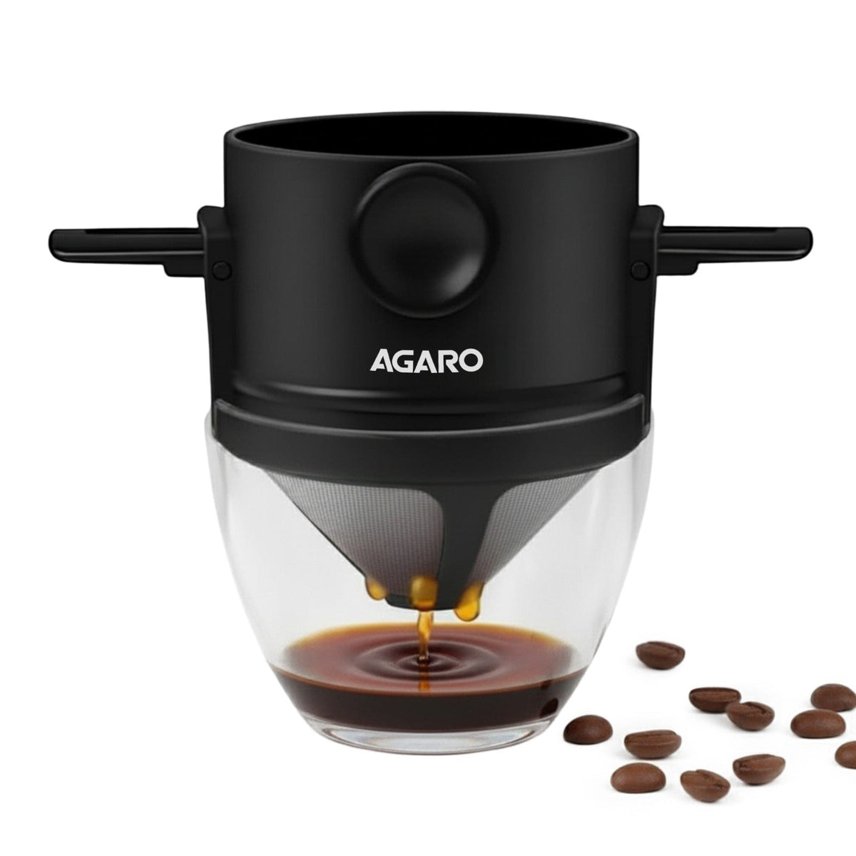 AGARO Pour Over Coffee Maker with Double Mesh Filter, Food Grade 304 Stainless Steel & Plastic Coffee Dripper, 100% Pape