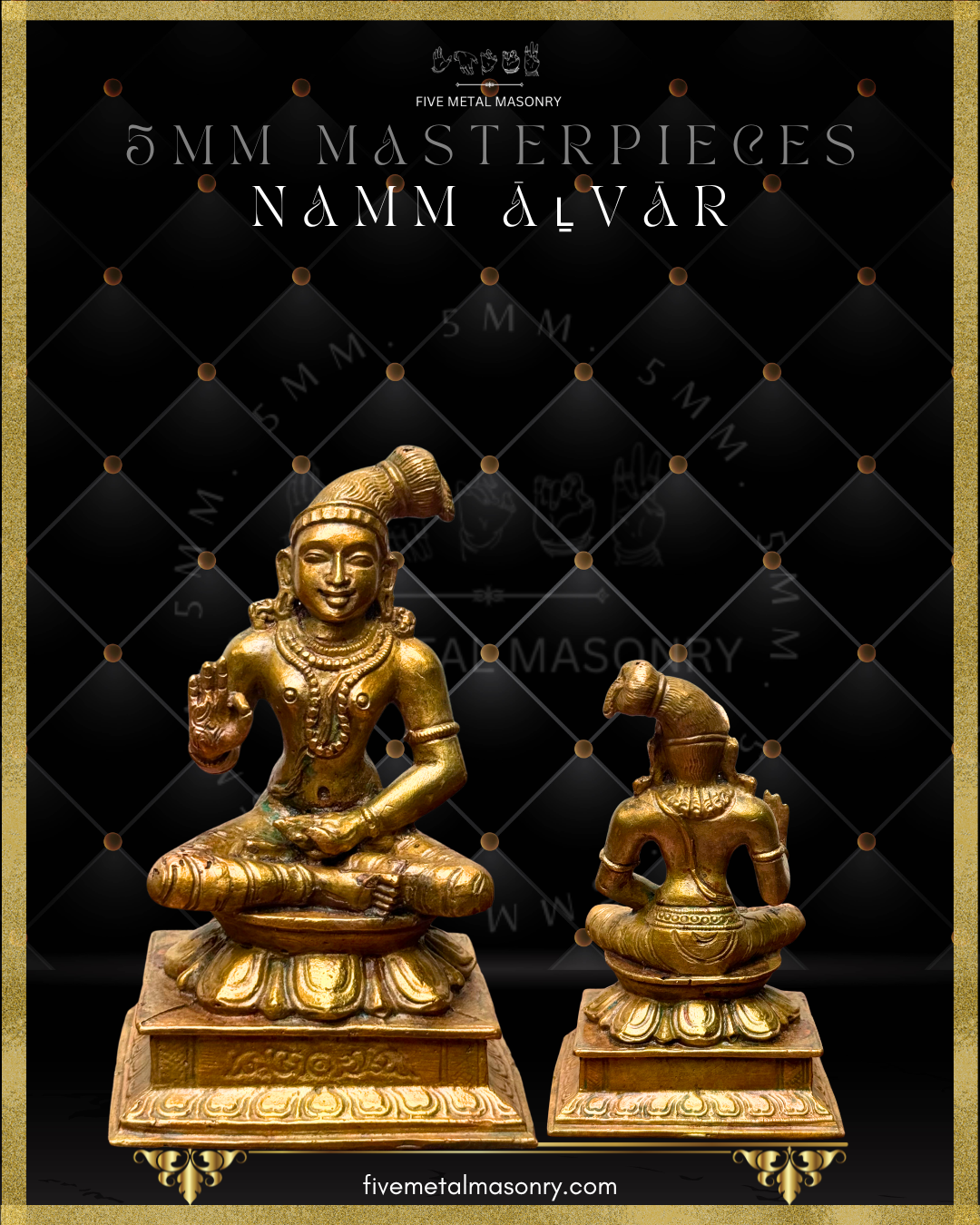 Alvars | Vaishnava saints |Set of 12 Panchaloha Bronze Icons - 5"- Masterpieces Collection | Made to Order