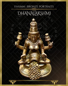 Dhana Lakshmi / Kubera Lakshmi Panchaloha Bronze Icon - 3.5"