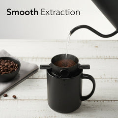 AGARO Pour Over Coffee Maker with Double Mesh Filter, Food Grade 304 Stainless Steel & Plastic Coffee Dripper, 100% Pape