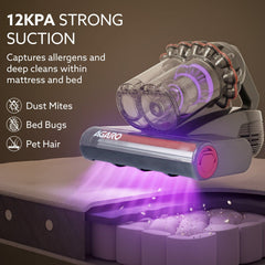 AGARO Royal Mattress Vacuum Cleaner, 12kPa Suction Power & UV Light Sterilization, Bed Vacuum Cleaner & Mite Remover, Su