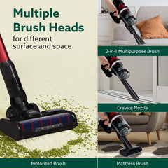 AGARO Supreme Cordless Stick Vacuum Cleaner,2In1 Handheld&Stick,400W Motor,25 Kpa Suction Power,3 Adjustable Suction Mod