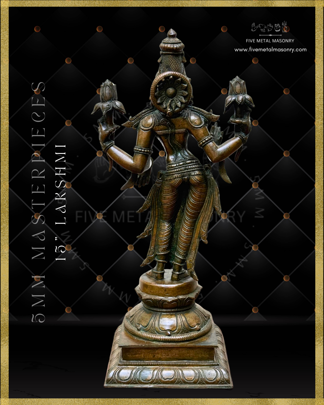 Lakshmi - Panchaloha Bronze Icon - 15" Standing - Masterpieces Collection