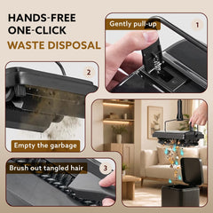 AGARO Delite Manual Carpet Cleaner for Pet Hair Rugs Mattresses – No Batteries, Push & Pull, Tangle-Free Brush, Easy-Dump Dustbin (Not for Hard Floors)-5