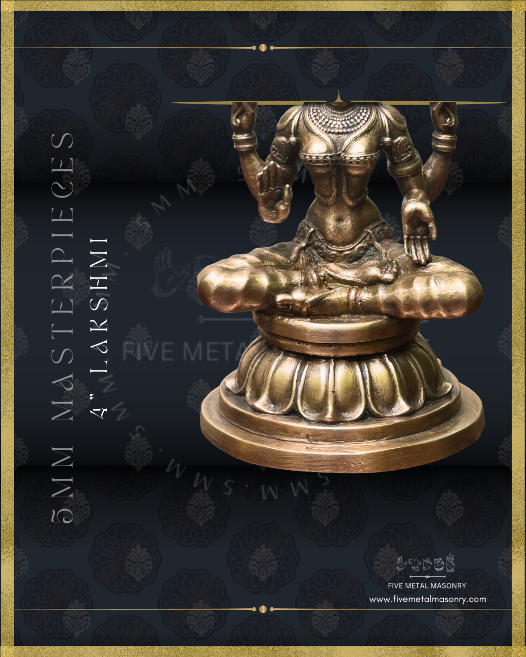 Lakshmi Panchaloha Bronze Icon - 4"-  Masterpieces Collection