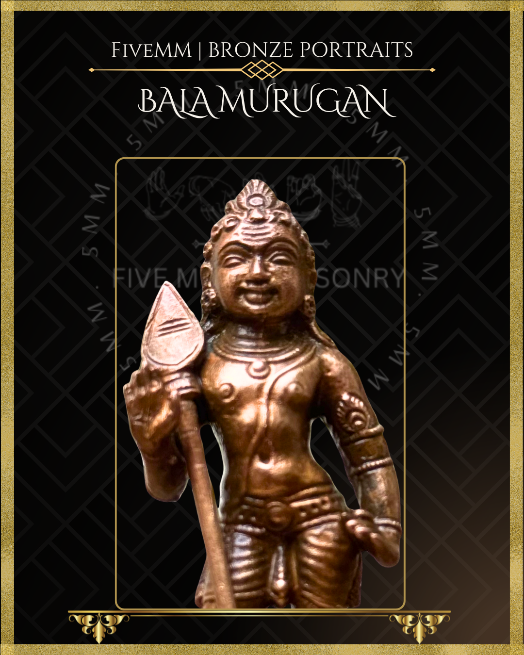 Bala Murugan Panchaloha Bronze Icon - 3"