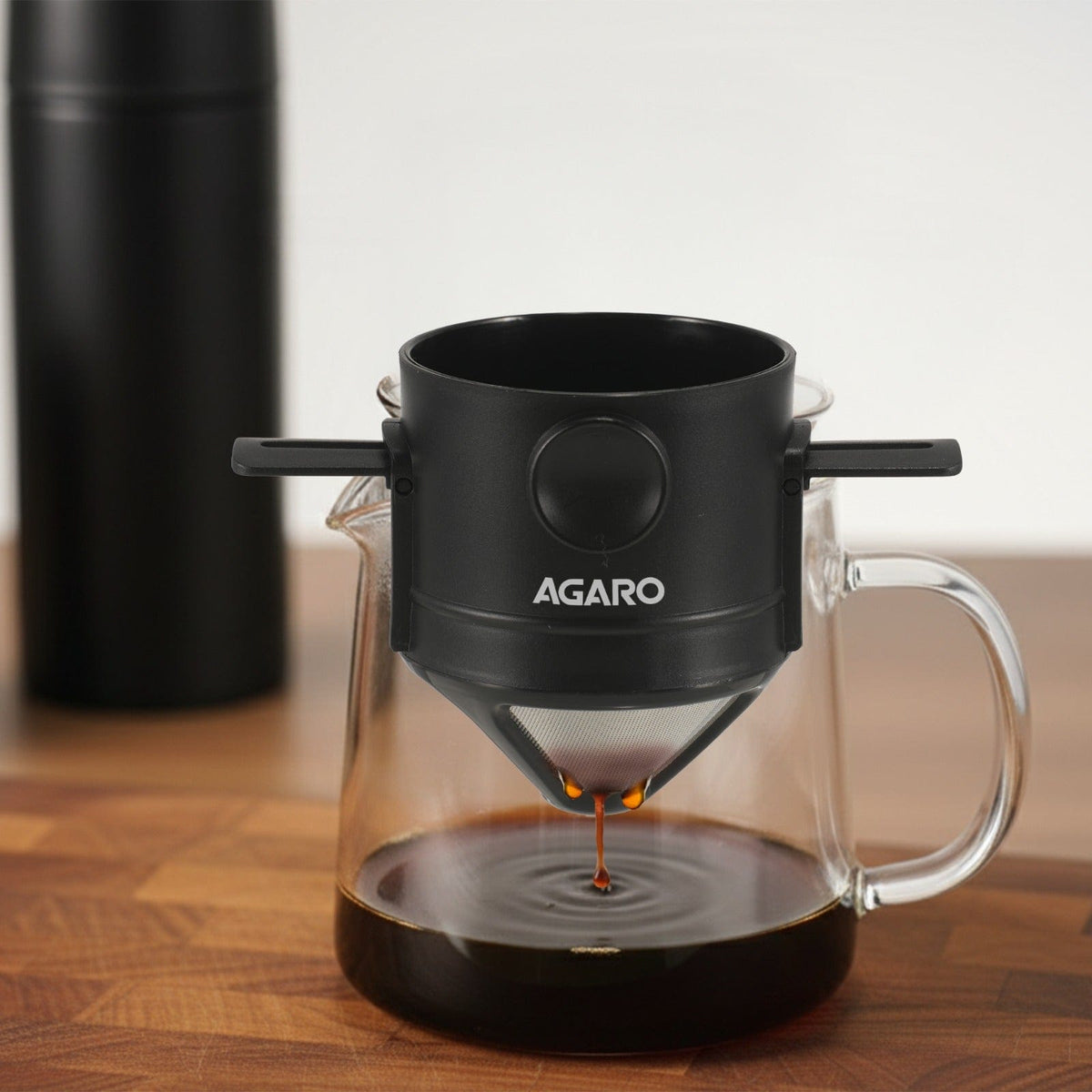 AGARO Pour Over Coffee Maker with Double Mesh Filter, Food Grade 304 Stainless Steel & Plastic Coffee Dripper, 100% Pape