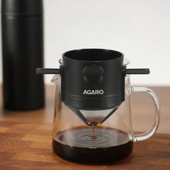 AGARO Pour Over Coffee Maker with Double Mesh Filter, Food Grade 304 Stainless Steel & Plastic Coffee Dripper, 100% Pape