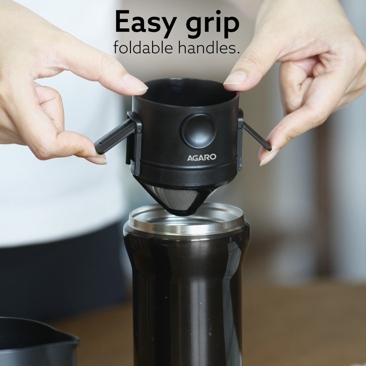 AGARO Pour Over Coffee Maker with Double Mesh Filter, Food Grade 304 Stainless Steel & Plastic Coffee Dripper, 100% Pape