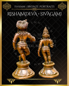 Rishabhadeva Sivagami Shiva Panchaloha Bronze Icon Set - 4"