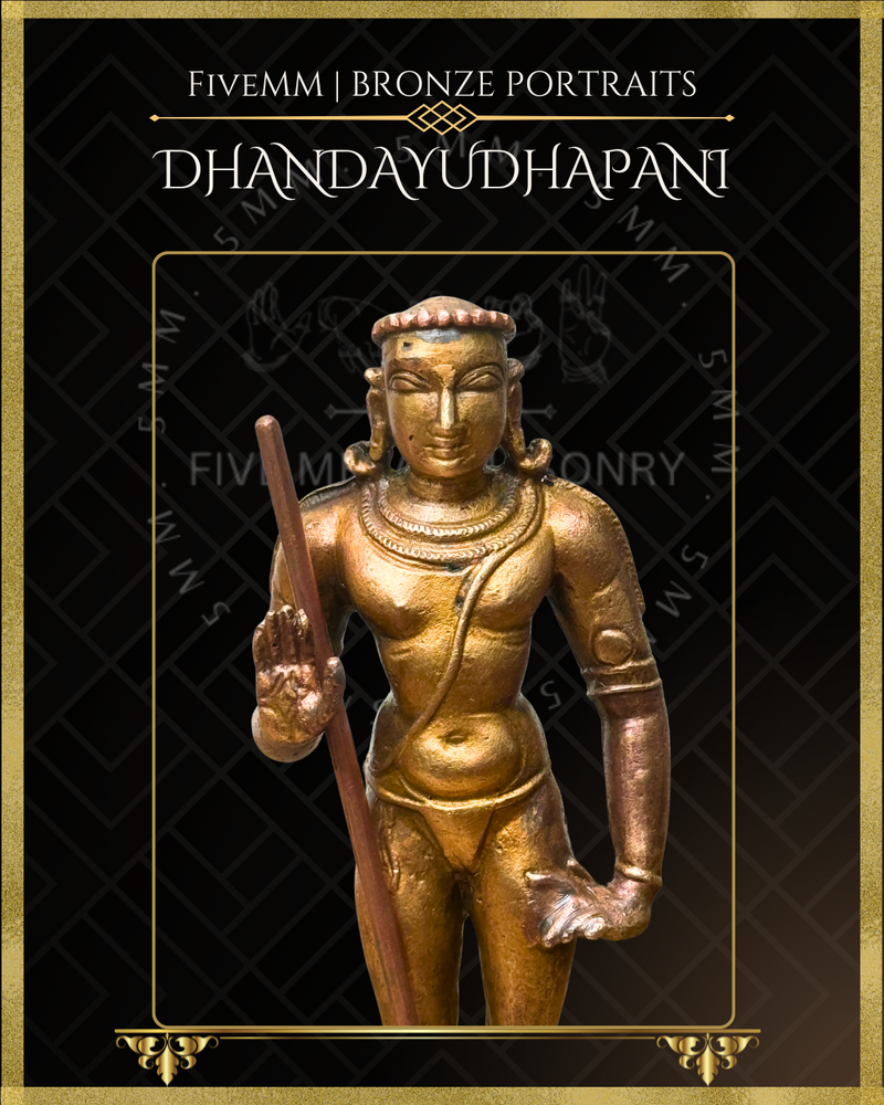 Dhandayudhapani Murugan Panchaloha Bronze Icon - 5.5"