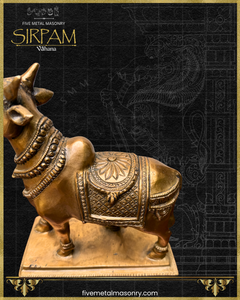 Vrsabha(Nandi) : Bull Panchaloha Bronze Icon - 8" - Sirpam Collection
