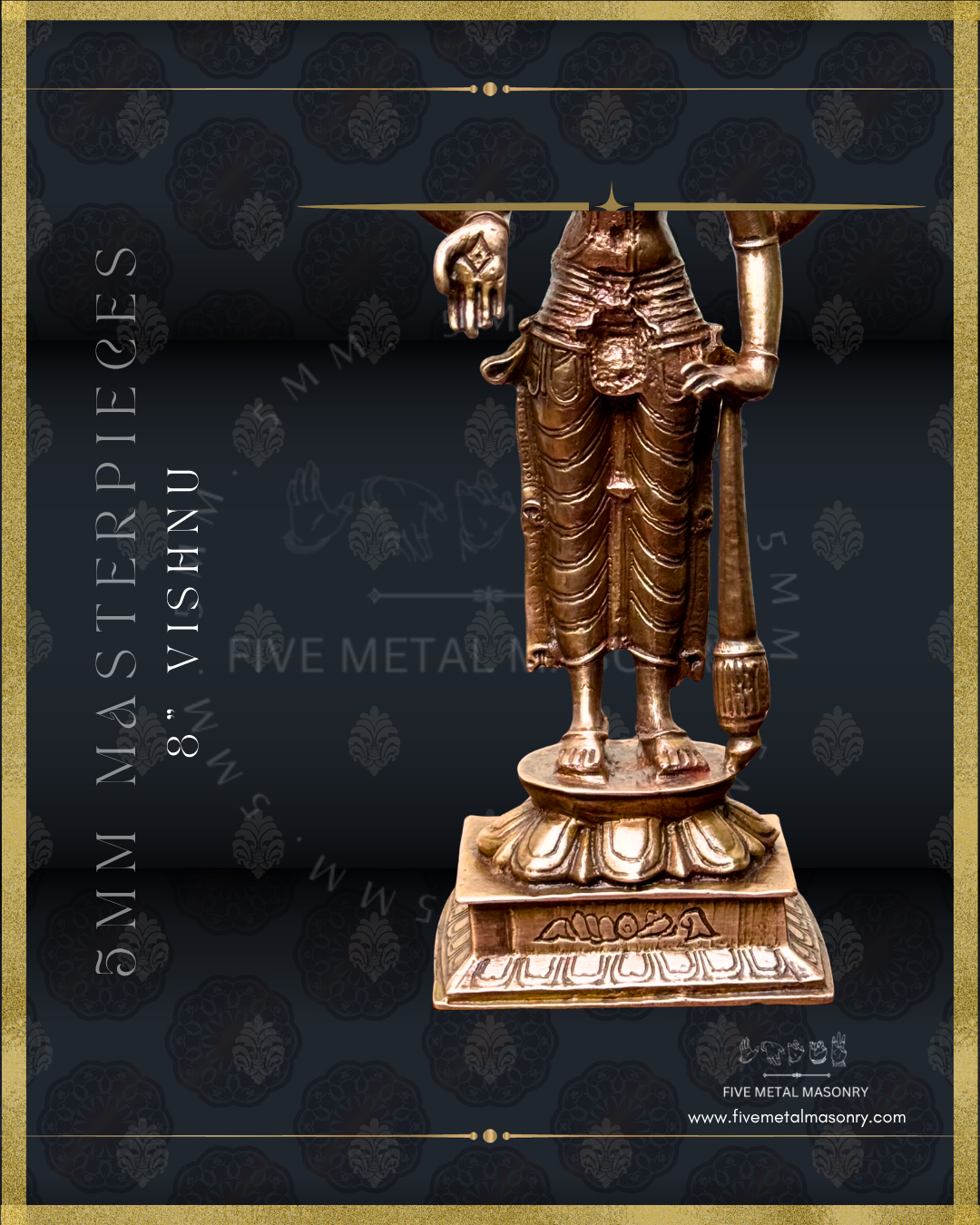 Vishnu Panchaloha Bronze Icon - 8" - Masterpieces Collection