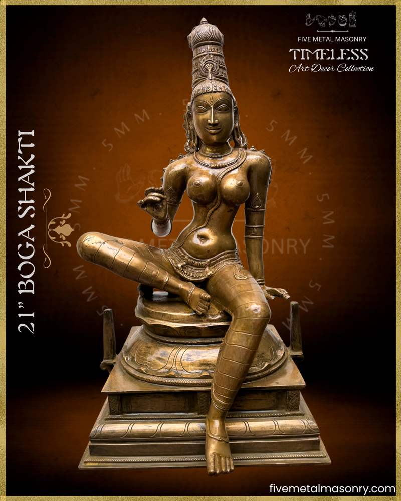 Parvati as Boga Shakti Panchaloha Bronze Icon - 21" - Timeless Collection