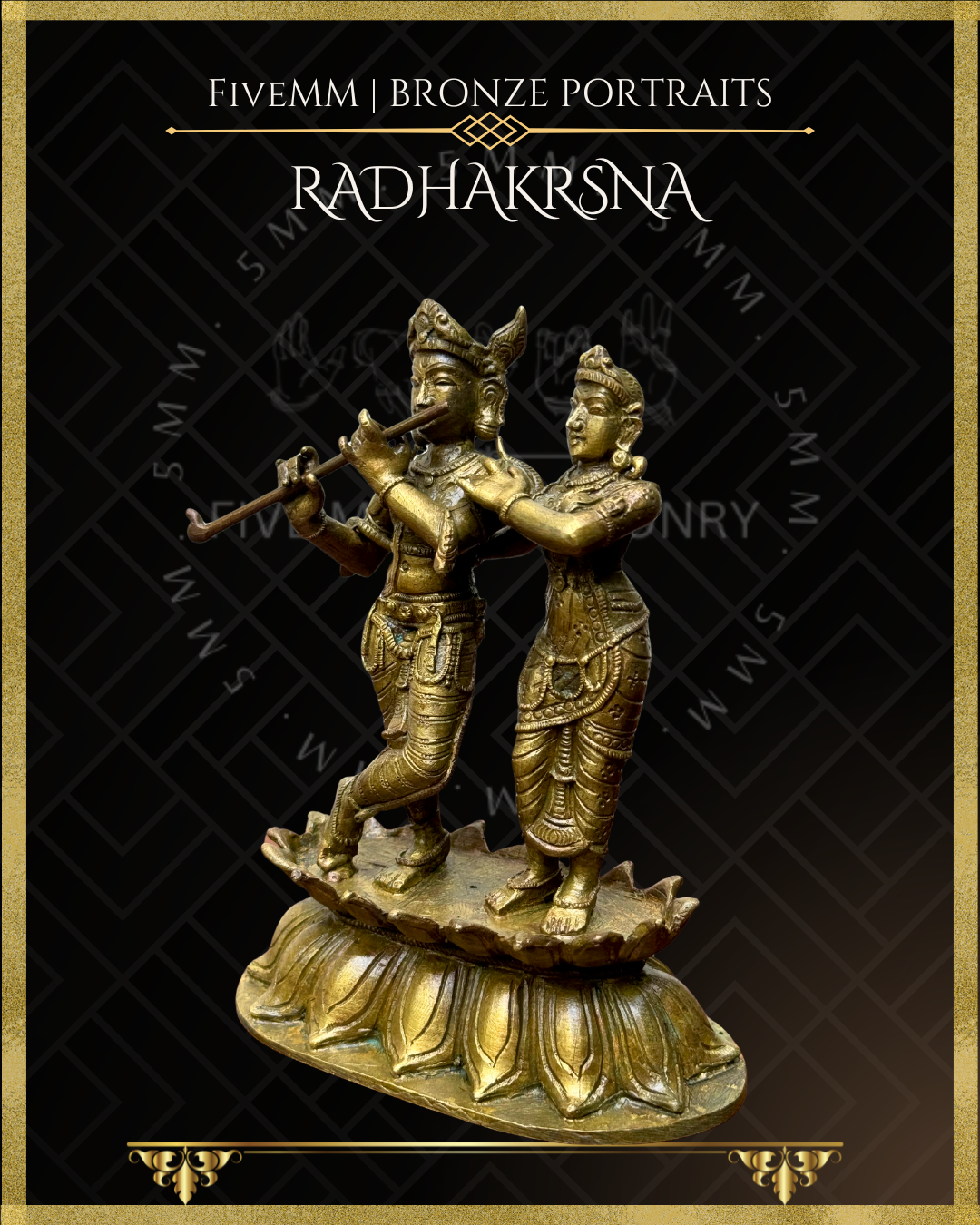 Radha Krishna Panchaloha Bronze Icon - 5.5"