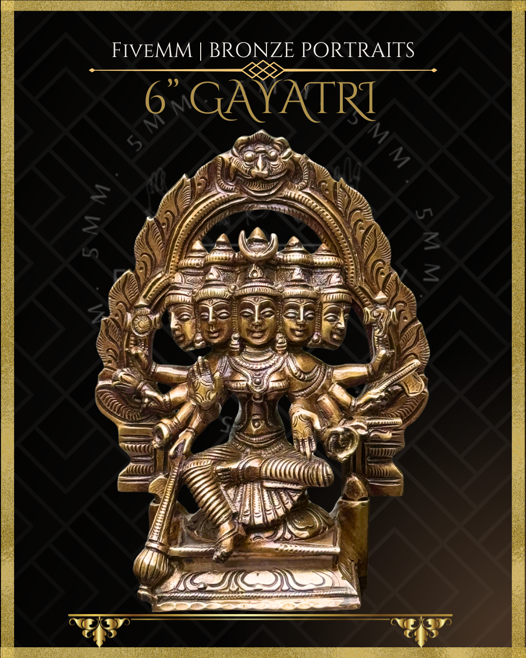 Gayatri Panchaloha Bronze Icon - 6"