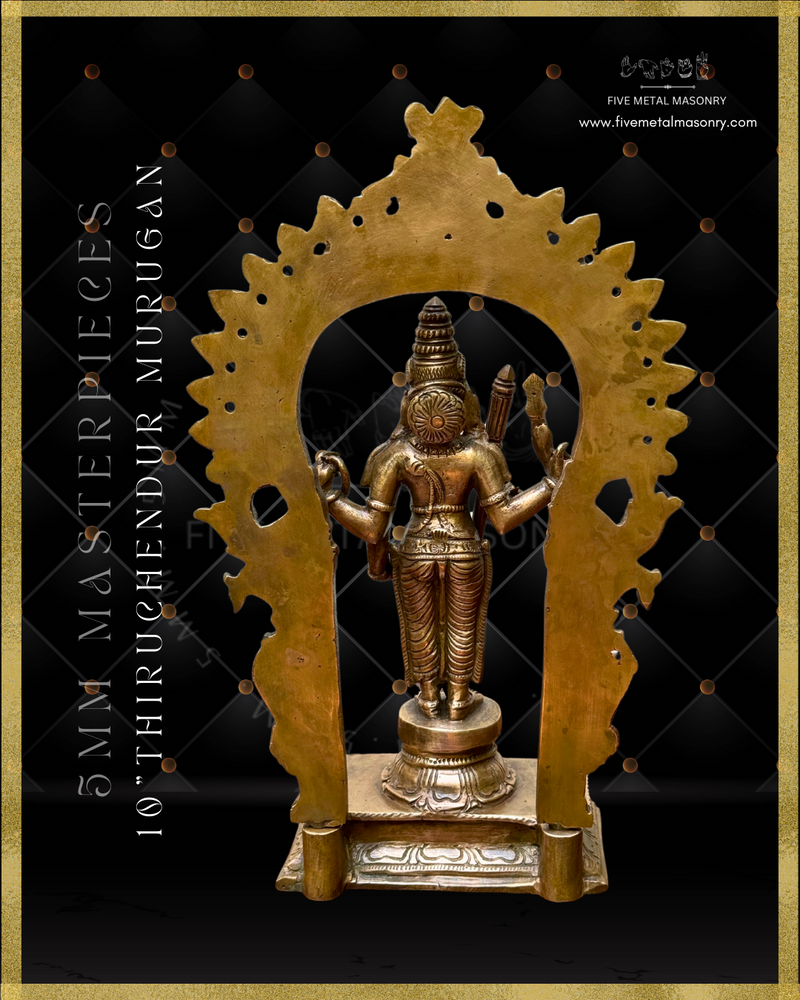 Thiruchendur Murugan Panchaloha Bronze Icon - 10"-  Masterpieces Collection