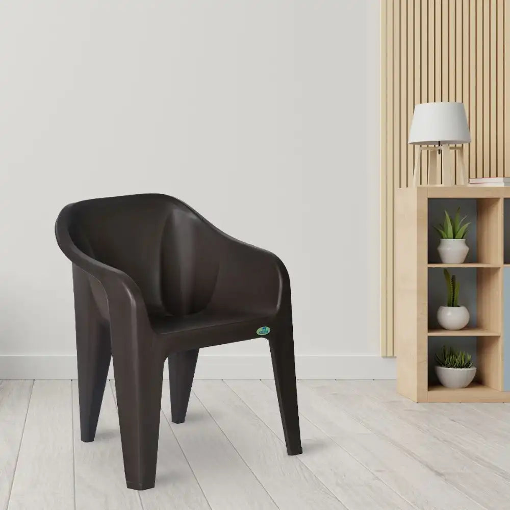 Nilkamal Eeezy Go Plastic Armchair (Season Rust Brown)