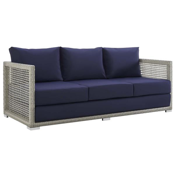 Malvolio Outdoor Set  1 Triple Seater, 1 Double Seater, 1 Single Seater, 2 Side table and 1 Center Table (Silver)