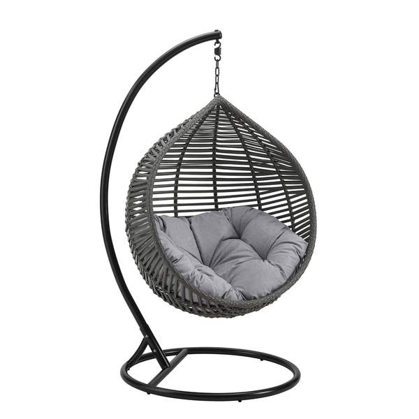 Nereza Single Seater Hanging Swing With Stand For Balcony , Garden Swing (Black)