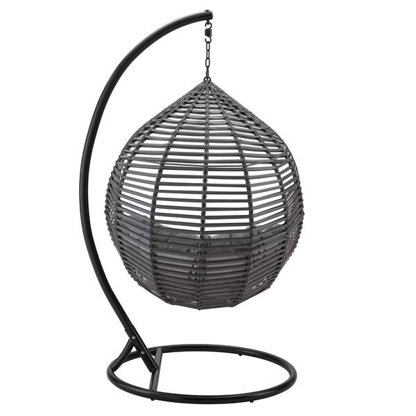 Nereza Single Seater Hanging Swing With Stand For Balcony , Garden Swing (Black)