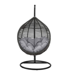 Nereza Single Seater Hanging Swing With Stand For Balcony , Garden Swing (Black)
